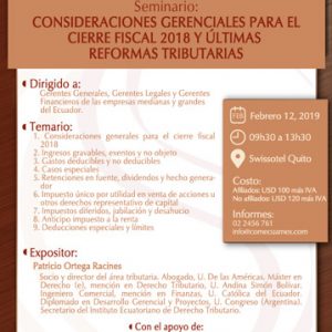 Seminario de Cierre Fiscal 2018 y Reformas Tributarias