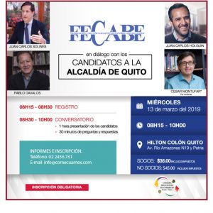 FECABE en diálogo con los candidatos a la alcaldía de Quito